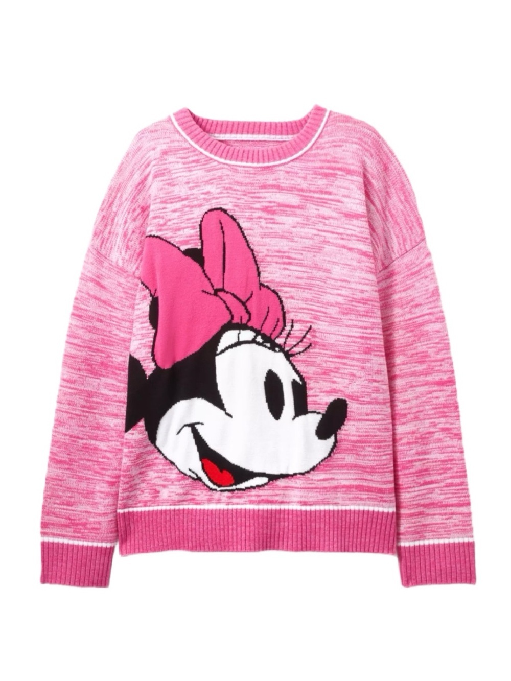 Women’s Disney Pink Minnie Graphic Oversized Crewneck Sweater - Size XL - NWT - Picture 1 of 4